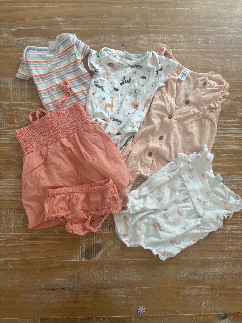 5 Nordstrom 0-3M Baby Girl Onesie Outfits Bundle